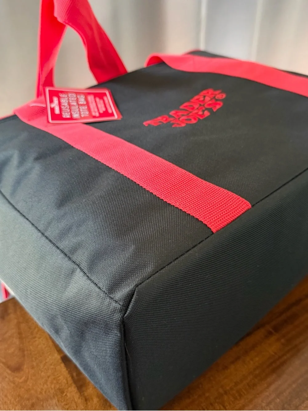 Trader Joe's Black and Red Insulated Tote Bag NEW RELEASE LIMITED EDITION